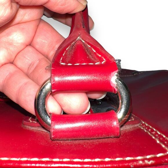 Wilsons Leather Womens Satchel Tote Bag Handbag Purse Red Leather Large - Picture 16 of 16